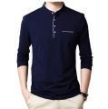 Blue Colour Cotton Long Sleeve Casual T-Shirt For Men - Elevate Your Casual Wardrobe - T Shirt For All Season.