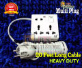 Multi Plug (Heavy Duty+Long lusting) 8 pin  Universal Socket and 20 Feet Longer Cable. 
