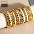 Fashion selling women 18K gold stainless steel jewelry, heart-shaped titanium steel bracelet.
