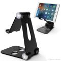 Aluminum Alloy Mobile Phone Holder Lazy Tablet Stand Creative Desktop Bracket Metal Support Multi-angle Data Line Hole For Phone.