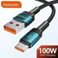 Toocki USB Type C Cable 100W Fast Charging 6A Type C Cable for Xiaomi Huawei P30 P40 Samsung POCO Realme Oneplus Data Wire.