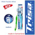TRISA Flexible White toothbrush - made in Switzerland - medium. 