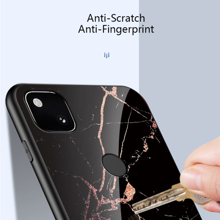 Biruiqu%20For%20Google%20Pixel%204A%20Shockproof%20Fashion%20Marble%20Tempered%20Glass%20Back%20Case%20Cover%20-%20Image%204