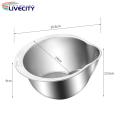Side Drain Rice Strainer Stainless Steel Rice Washer Strainer Bowl Quick Drainage Kitchen Tool for Rice Fruit Vegetables Southeast Asian Favorite Stainless Steel Food Strainer. 