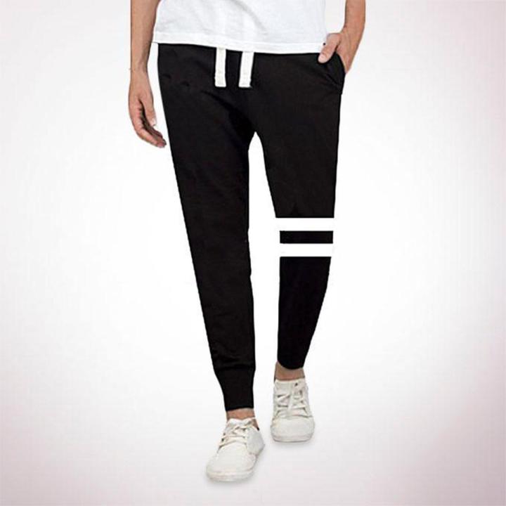 Black Cotton Double Stripe Jogger for Men - Joggers For Men