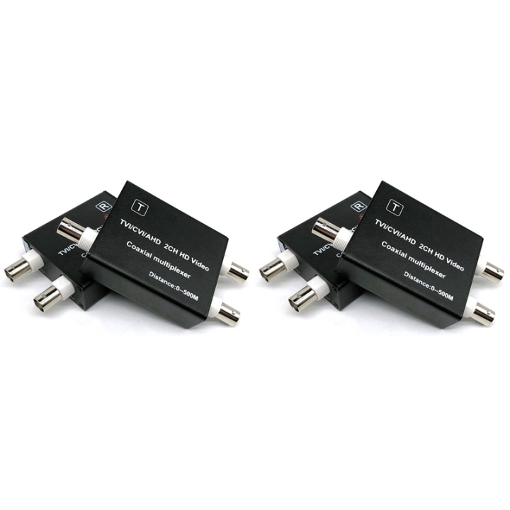 TWEXQNY 4x AHD TVI CVI Video Multiplexer for Cctv Camera 2Ch Coaxial Video Converter for Hdcvi 1080P