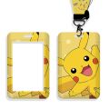 Pokemon Anime Card Holder Pikachu Squirtle Cartoons Figure PVC Student Campus Card Hanging Lanyard ID Protective Case Wholesale.