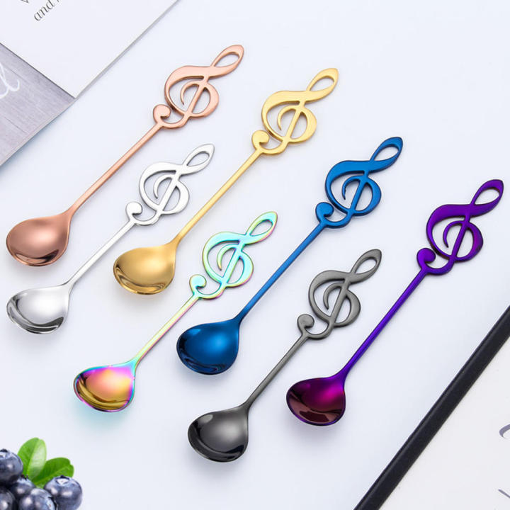 Teaspoon Coffee Creative Cream Stirring Dessert Note Stainless Steel