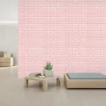 3D Self-Adhesive Foam Wall Stickers for Living Room, Bedroom, Kitchen, Kids Room, Waterproof, Anti-Collision, Easy to Install (White,Pink, 1,2,3,4 Square Feet).