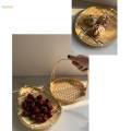 Bamboo Basket Tray Woven Fruit Basket for Countertops Cabinets Bedroom.