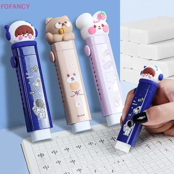 FOFANCY%201set%20Cute%20Cartoon%20Push-pull%20Design%20Erasers%20Student%20Kid%20Pencil%20Eraser%20Replaceable%20Rubber%20Core%20Kawaii%20Stationery%20for%20School%20Office%20HOT%20-%20Image%204