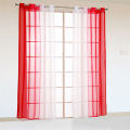 2Pieces Colorful Curtain Orange Gradient Tulle Curtains For Living Room Bedroom Kitchen Sheer Drapes Home Decor Custom Cortinas.