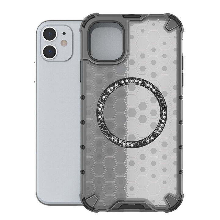 For Apple iPhone 11 Case Honeycomb MagSafe Shockproof Camera Protection Back Cover ip11 casing