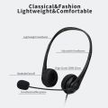 USB Wired Over-ear Headphones 3.5mm Wired Business Headset 3D Surround Sound Wired Earphone with Microphone for Call Center, Truck Driver, Skype, Study. 