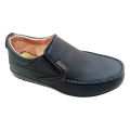 Black Artificial Leather Casual Loafers for Men. 