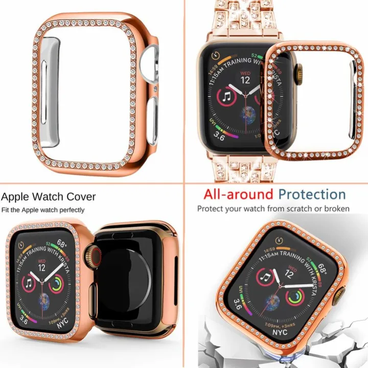 New-%20xDfind%20Bling%20Diamond%20Jewelry%20Metal%20Watch%20Band%20with%20Case%20For%20Apple%20Watch%20Series%2038mm%20-%20Image%204