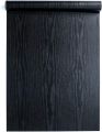 3mx60cm Black Wood Peel and Stick Wallpaper , 10 Ft. x 2 Ft. Removable Wood Contact Paper, Removable Contact Paper for Countertops, Decorative Waterproof Vinyl Roll. 
