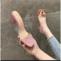 Artificial Leather Heel Shoes for Women - Black. 