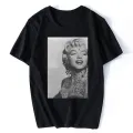 T-Shirt Marilyn Monroe Tattoo White The Happiness Is Have My TShirt New Top Christmas Gifts Men Tee Funny Shirt. 