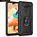 Lereach For LG K51 / Q51 Mobile Phone Case TUP+PC Hard Ring Car Ring Bracket Shockproof Back Cover. 