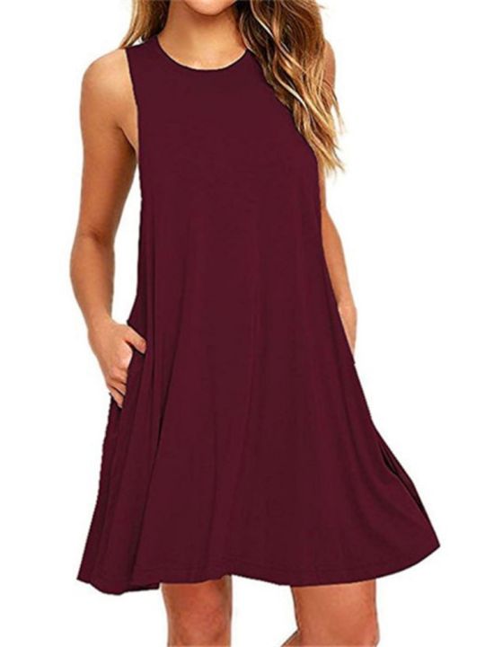 With%20Pocket%20Solid%20Color%20Sleeveless%20Loose%20Dress%20Women%20O%20Neck%20Mini%20Causal%20Dress%20Office%20Club%20Party%20Vestidos%20-%20Image%202