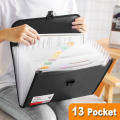 13 Pockets Expanding Wallet Office Document Holder Office And School Document Organizer Portable Expanding File Folder Paper Storage Bag A4 Size Organ Bag. 