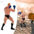 Boxing Man Model Figures Collection Hand Painted for Scenery Landscape Accessories.