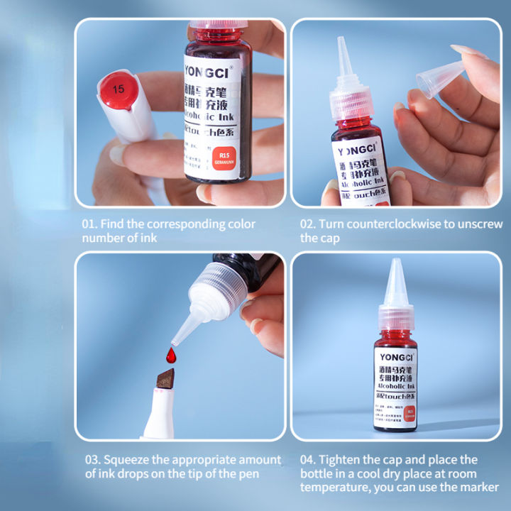 12/24/36/48%20Color%20Alcohol%20Marker%20Universal%20Ink%20Refill%20with%20Dropper%2020ML%20Oil-based%20Environmentally%20Friendly%20Filling%20Fluid%20Amour%20zii%20-%20Image%203