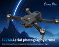 E77 Air Drone with 4K HD Dual Cameras & Built-in 2.4GHz Screen Remote, WiFi FPV, Altitude Hold & Auto-Hover, Foldable Design, 120° Wide-Angle Lens, Obstacle Avoidance, Gesture Control & One-Key Return – RC Quadcopter Toy Gift (Kids & Beginners). 