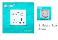 Niico Classic 6 pin wall switch socket with 1 Gang Mk Box Free - Upscaled Quality-2 Year Warranty. 