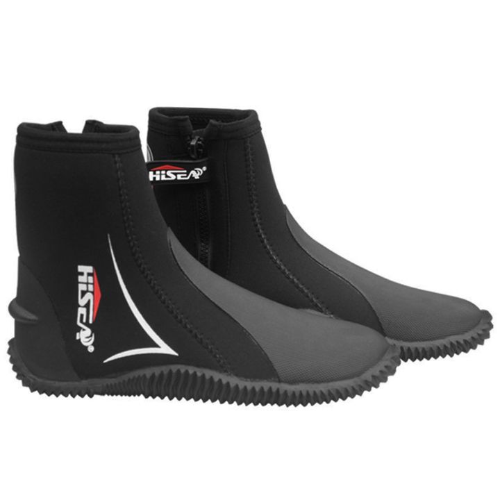 HiSEA 5mm Neoprene Dive Boots Wetsuit Boots with ide Zipper for norkeling cuba Diving