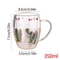 350ml Double Wall Glass Cup Heat Resistant Glass Cup Coffee Mug with Handle durable Glass Coffee Cups for Hot Beverages Tea. 
