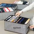 3 pcs pack Printed Cloth Organizer Box – Keep Your Wardrobe Neat & Tidy.