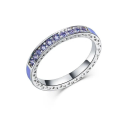 Multi-Color Imitation Diamond Set Zircon Double For Women Fashion Trend Finger Ring Female Party Engagement Jewelry.