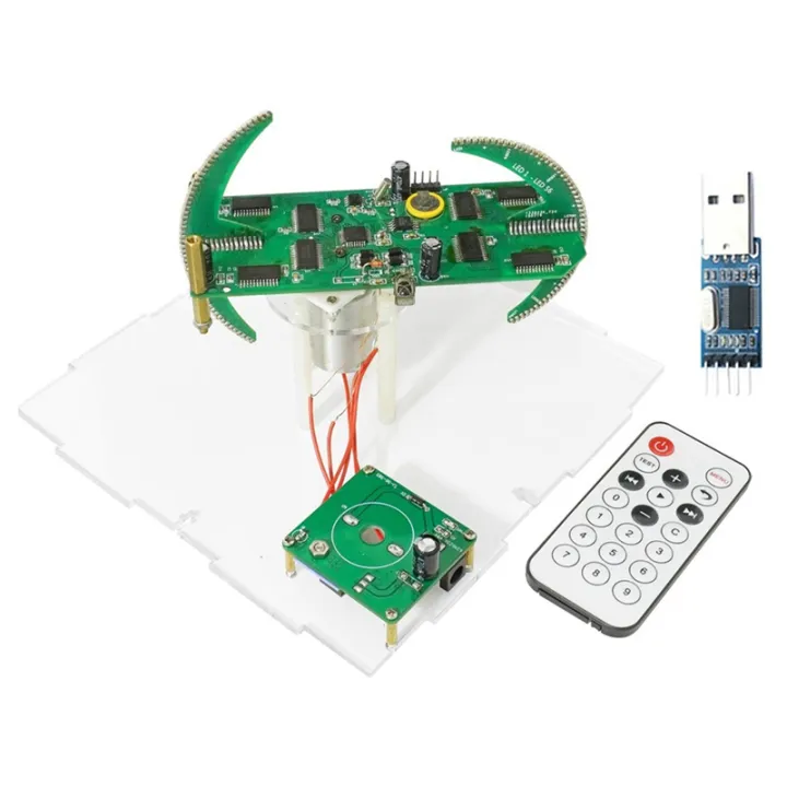 Dual Spherical Rotating LED Kit Color Clock Display Remote Control ...