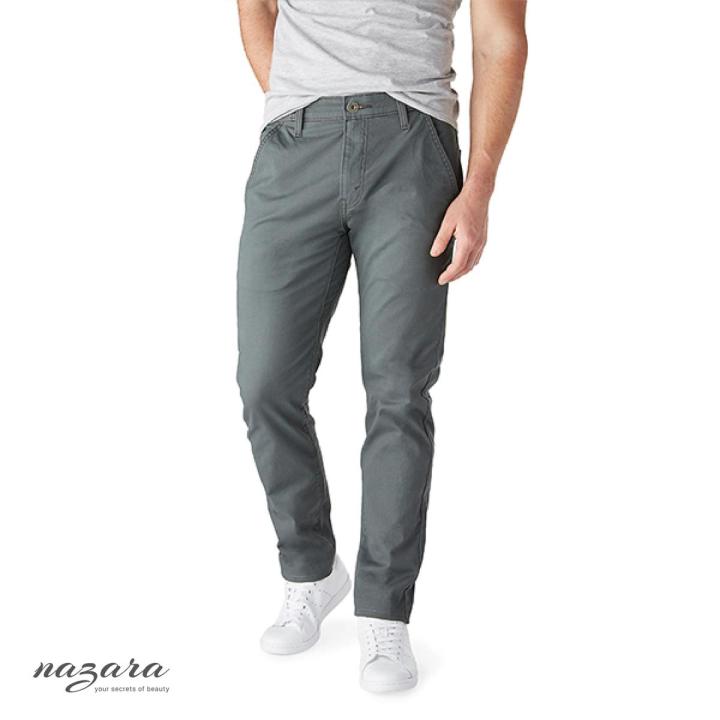 Slim-Fit Chino Gabardine Pants - Deep Gray