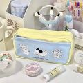 Puppy Print Zipper Pencil Bag Multi-function Stationery Case Storage Bag Heart Shaped Sticky Notes For Student School Supplies.