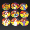 30pcs Ash Ketchum Tazos Pokemon Starter Pokemon Taps Collection Card Pikachu Trainer Round Pogs Cheetos Chipitaps 1st Edition MuXiaRe. 