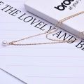 Trendy Double Layer Pearl Pendant Necklace for Women New Collection - Necklace for Girls Stylish - Necklace for Girls Simple/ Charming Women's Choker Chain. 