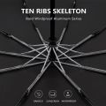 PARACHASE Automatic Folding Umbrella Men Women 10K Strong Windproof Rain Umbrellas Anti UV Sun Protection Wooden Handle Paraguas.