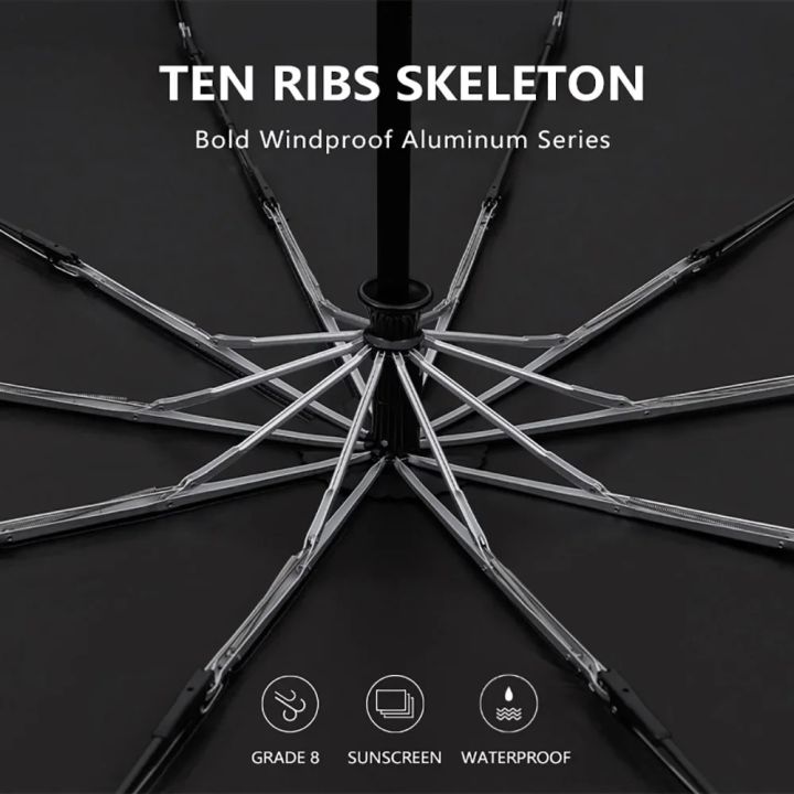 PARACHASE%20Automatic%20Folding%20Umbrella%20Men%20Women%2010K%20Strong%20Windproof%20Rain%20Umbrellas%20Anti%20UV%20Sun%20Protection%20Wooden%20Handle%20Paraguas%20-%20Image%205