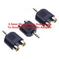 3.5mm Stereo Male Audio Jack To Double RCA Female Adaptor Y Splitter AV Audio Video Plug Converter Adapter Audio Cable. 