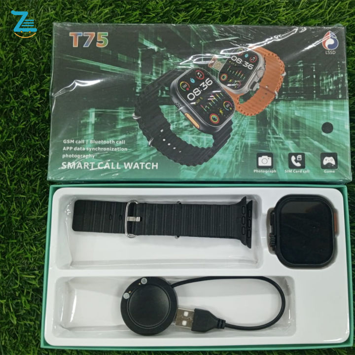 T75 Smart Watch with SIM Card Slot, Bluetooth Calling, Fitness Tracker, Camera, Game, and App Sync – Stylish Touchscreen Smart Call Watch for Android & iOS