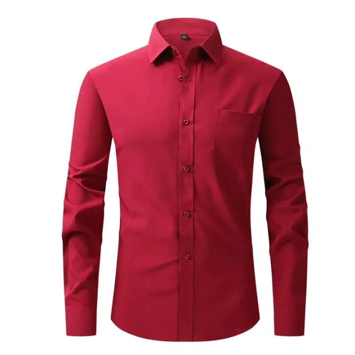 Yellow%20Mens%20Dress%20Shirts%202023%20Spring%20New%20Regular%20Fit%20Stretch%20Button%20Down%20Shirt%20Men%20Wrinkle-Free%20Easy%20Care%20Causal%20Formal%20Chemise%20KEEMEEUYZO%20-%20Image%207