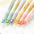 6PCS Double Ended Window Soft Highlighter Pens Pure Macaron Highlighter Pen for Textbook Written Notes. 