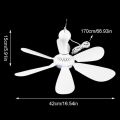5V USB Powerd Ceiling Fan Camping Outdoor Home Dormitory Bed Tent Hanging Fan Removable 6 Blades Air Cooling Fans.