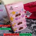 Plastic Tomi Organizer - Light Pink, Plastic Storage Shelfty 3 Drawer  Mini Organizer. 