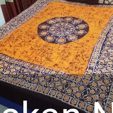 Koffee With Orange Colour Combined Mombatic Bedsheets