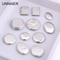 UNNAIER 1/pic geometric round photo frame necklace pendant titanium steel stainless steel metal handmade diy accessories jewelry.