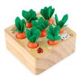 Wooden Montessori Fun Plucking Radish Toy Children's Puzzle Insert Carrot Game Baby Toys Early Childhood Educational Toys Gifts. 